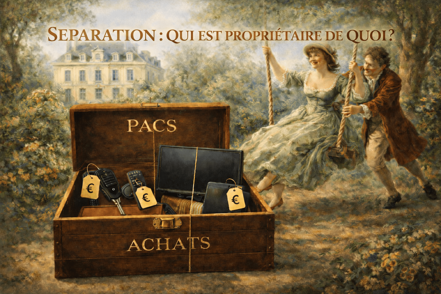 Coffre avec le patrimoine des partenaire d'un PACS.